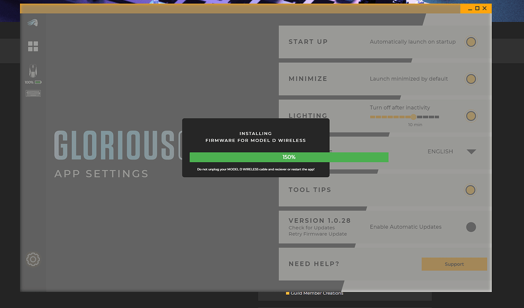 Model D wireless Firmware Product Questions Glorious Forum